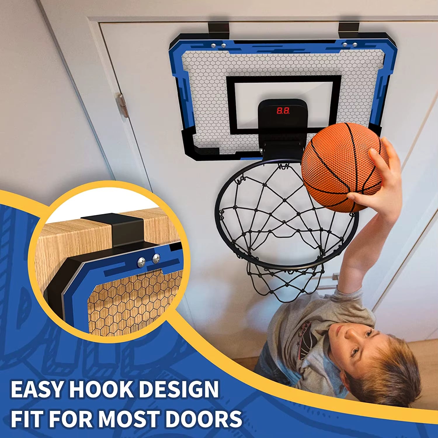 Wall-Mounted Mini Basketball Hoop Set for Indoor and Outdoor Training - Ideal for Kids