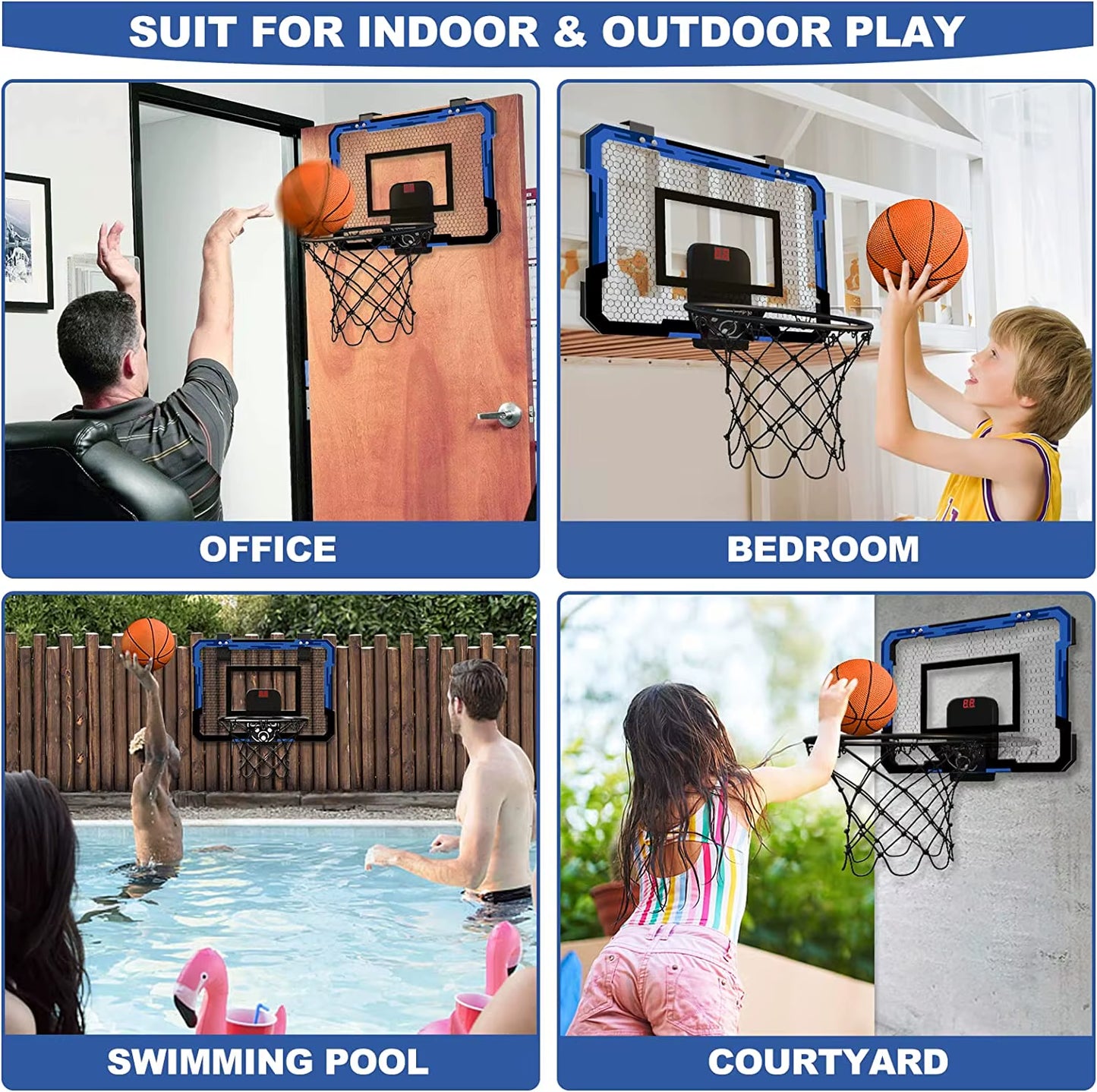 Wall-Mounted Mini Basketball Hoop Set for Indoor and Outdoor Training - Ideal for Kids