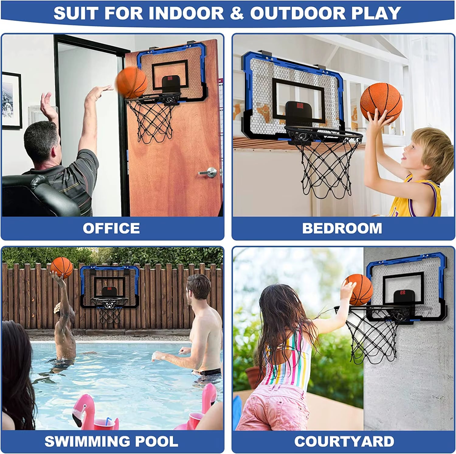 Wall-Mounted Mini Basketball Hoop Set for Indoor and Outdoor Training - Ideal for Kids