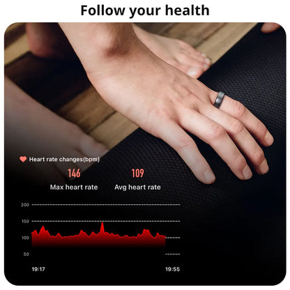 2024 R06 Smart Ring for Men and Women - Heart Rate and Blood Oxygen Monitor, IP68 & 5ATM Waterproof, Multi-Sport Functionality